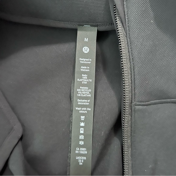 Lululemon Men’s Black Jacket Sz M Full Zipper - Picture 2 of 4